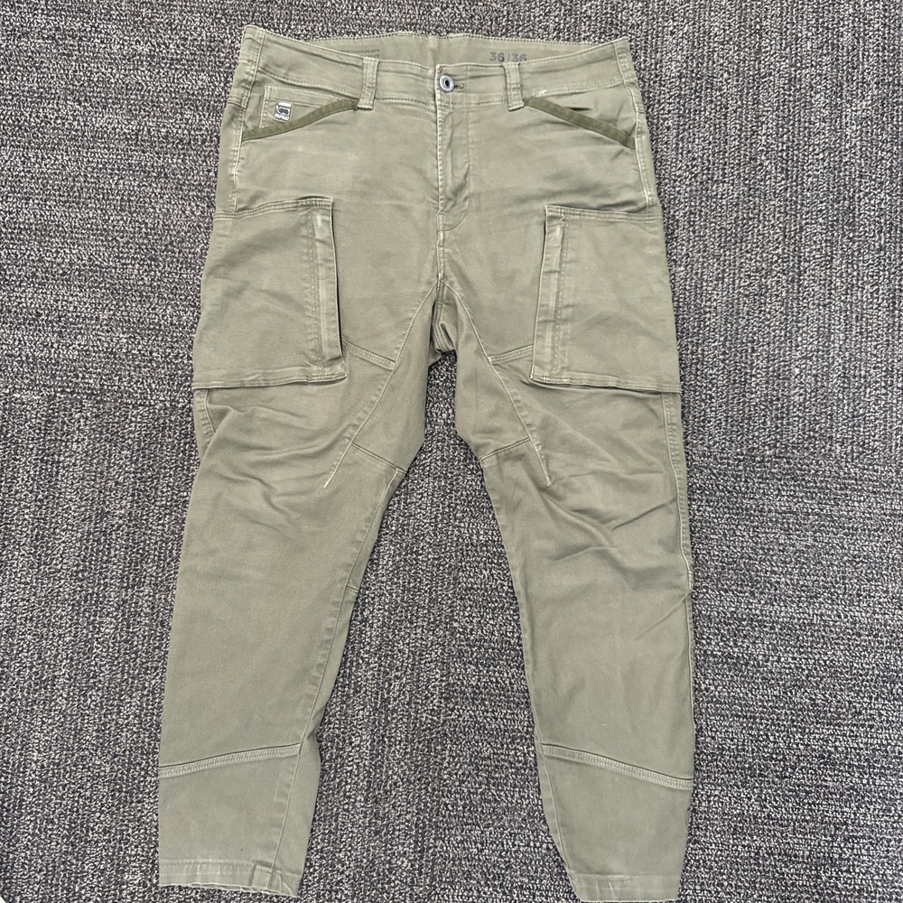 Men's G-Star Raw Rovic Zip 3D Straight Tapered Cargo Khaki Pants Size 36x36